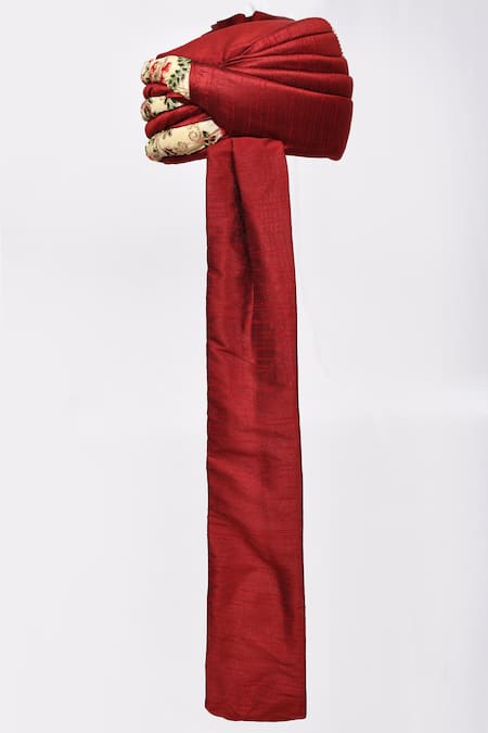 Shop Arihant Rai Sinha Maroon Embroidery Floral Safa Online at Aza Fashions Shop_Arihant Rai Sinha_Maroon Embroidery Floral Safa_Online_at_Aza_Fashions