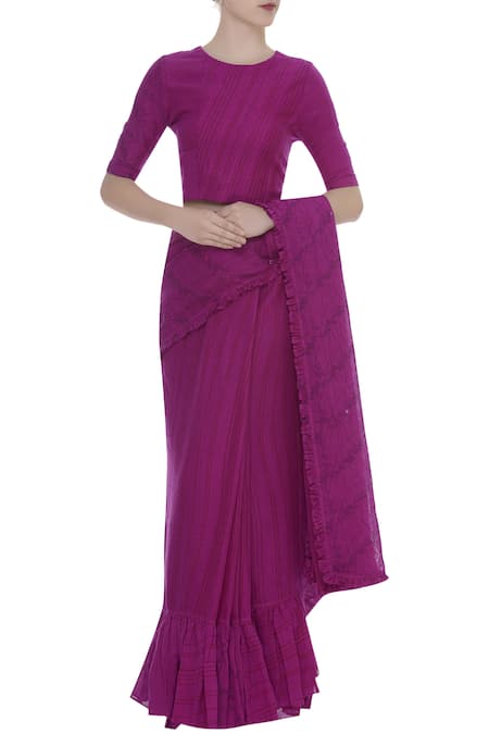 Shagun Manchanda Thread embroidered half sleeves blouse 