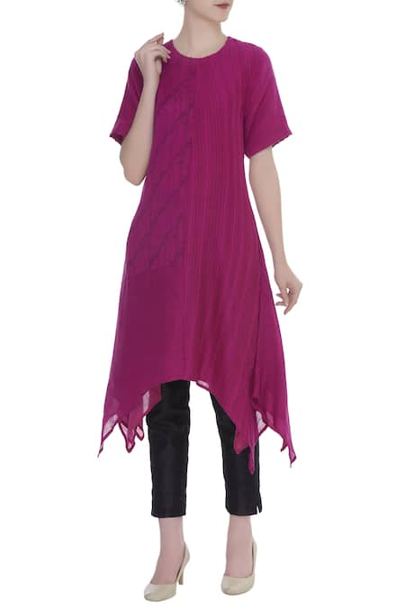 Shagun Manchanda Print & embroidered asymmetric tunic 