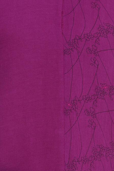 Shagun Manchanda_Pink Print Detail And Thread Embroidered Tunic  _at_Aza_Fashions