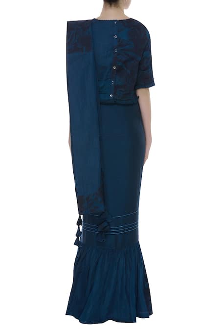 Shagun Manchanda Printed & pleated frill saree  