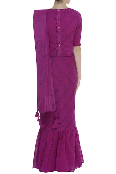 Shagun Manchanda Printed pleated frill saree 