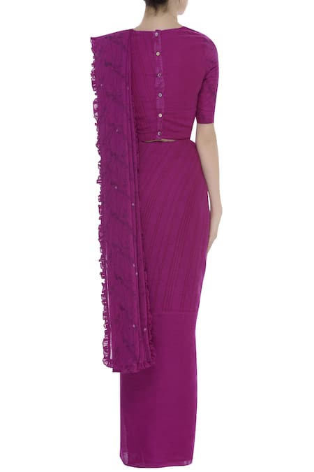 Shagun Manchanda Printed saree with ruffle border 