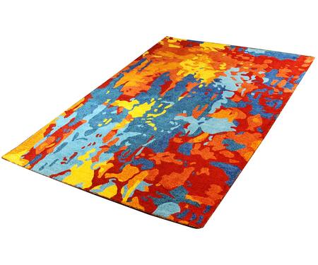 Qaaleen_Blue Viscose Silk Carnival Carpet_Online_at_Aza_Fashions