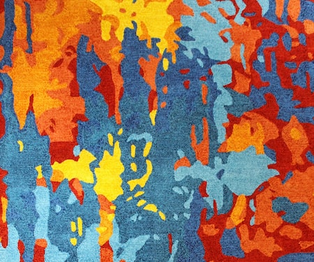 Buy_Qaaleen_Blue Viscose Silk Carnival Carpet_Online_at_Aza_Fashions