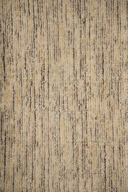 Qaaleen_Cream Bamboo Silk Handloom Platinum Texture Rug_Online_at_Aza_Fashions