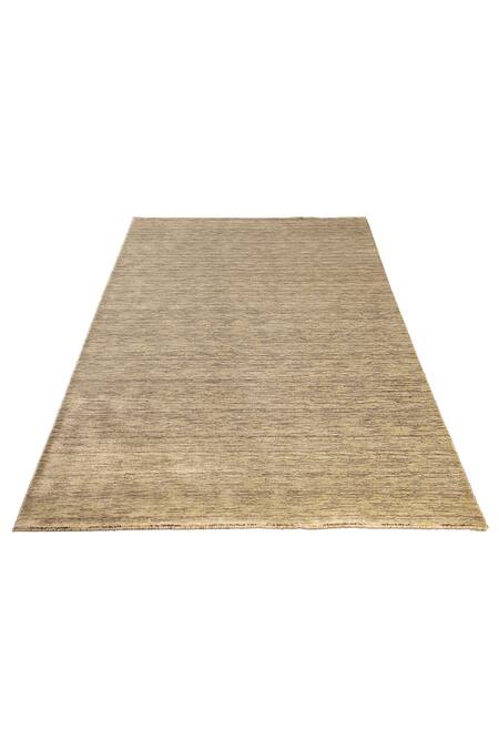 Shop_Qaaleen_Cream Bamboo Silk Handloom Platinum Texture Rug_Online_at_Aza_Fashions
