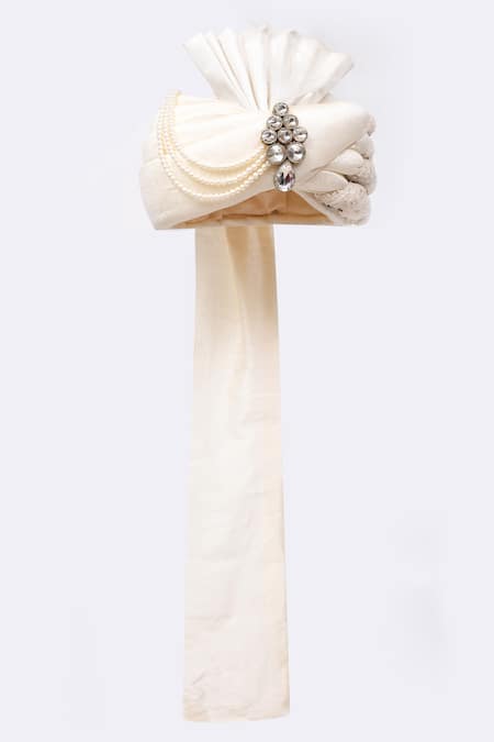 Buy Arihant Rai Sinha White Embroidery Floral Safa Online at Aza Fashions Buy_Arihant Rai Sinha_White Embroidery Floral Safa_Online_at_Aza_Fashions