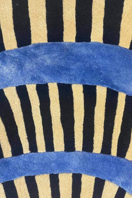 Buy_Qaaleen_Beige New Zealand Wool Hand Tufted Excentric Rug_Online_at_Aza_Fashions