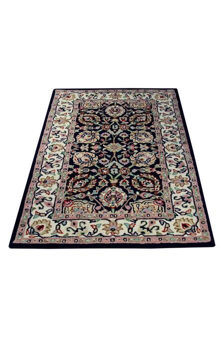 Shop_Qaaleen_Blue New Zealand Wool Hand Tufted Casia Rug_Online_at_Aza_Fashions