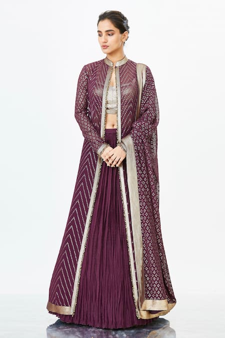 Nakul Sen Embellished Jacket Lehenga Set 
