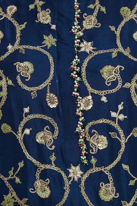 Anamika Khanna Blue Embroidered Kurta With Pants And Dupatta at Aza Fashions Anamika Khanna_Blue Embroidered Kurta With Pants And Dupatta_at_Aza_Fashions