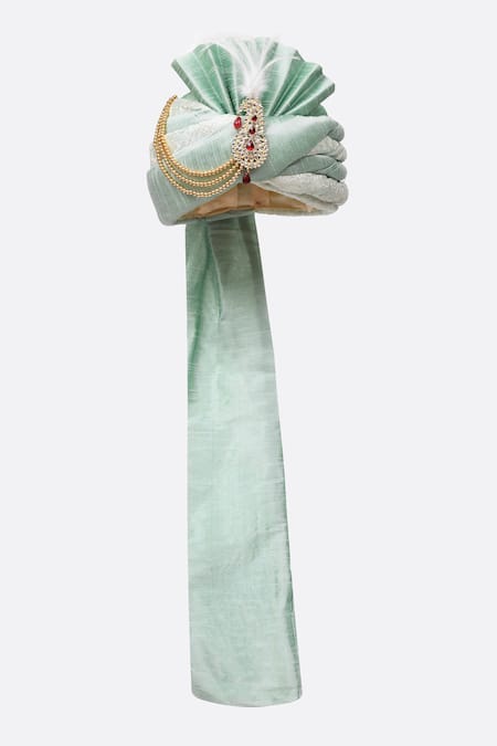 Buy_Arihant Rai Sinha_Green Embroidery Safa _Online_at_Aza_Fashions