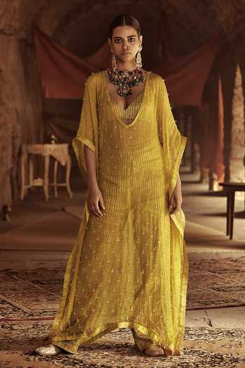 Yellow Organza Kaftan