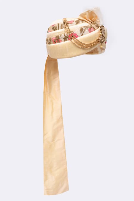 Arihant Rai Sinha_Beige Embroidery Safa _Online_at_Aza_Fashions