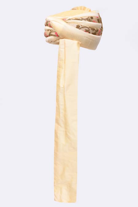 Shop_Arihant Rai Sinha_Beige Embroidery Safa _Online_at_Aza_Fashions