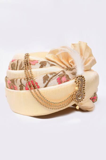 Arihant Rai Sinha_Beige Embroidery Safa _at_Aza_Fashions