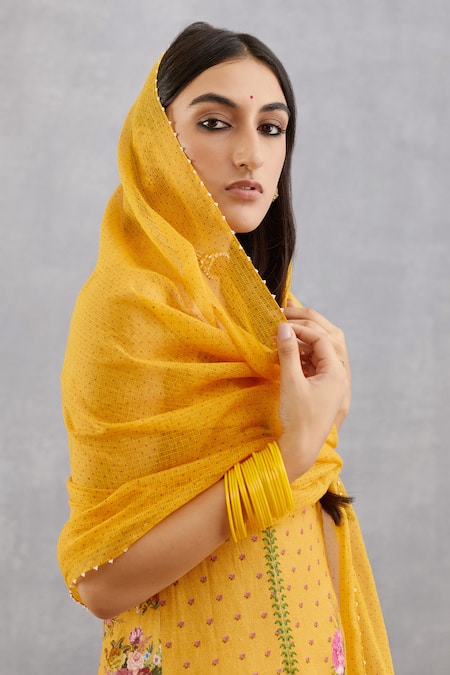Shop_Torani_Yellow , Organza,  Dupatta Sunehra Shabnam Set _Online_at_Aza_Fashions