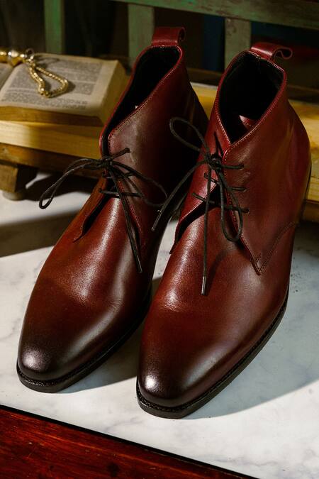 Buy Oblum Black Hand-dyed Chukka Boots Online at Aza Fashions Buy_Oblum_Black Hand-dyed Chukka Boots_Online_at_Aza_Fashions