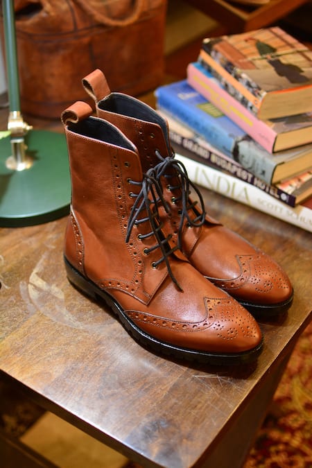 Oblum Handcrafted Eyelet Brogued Boots 