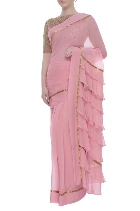 Buy Pink Sarees for Women by FOURLEAF Online | Ajio.com