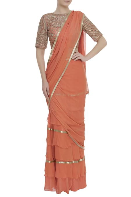 Rabani & Rakha Frill lehenga saree 