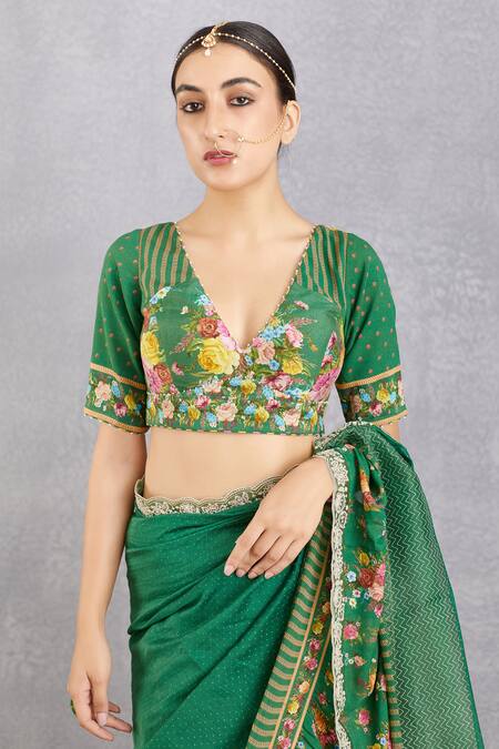 Beautiful Chanderi Linen Digital Print Saree with Banglori Satin Blouse |  Cotton saree blouse designs, Cotton saree designs, Stylish sarees