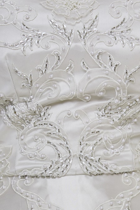 Shop Karleo Silver Embroidered Bandeau Gown Online at Aza Fashions Shop_Karleo_Silver Embroidered Bandeau Gown_Online_at_Aza_Fashions