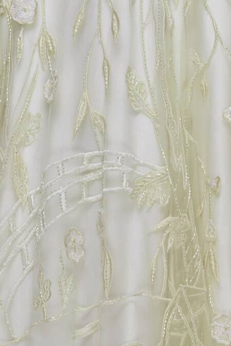 Karleo Off White Embroidered Flared Gown at Aza Fashions Karleo_Off White Embroidered Flared Gown_at_Aza_Fashions