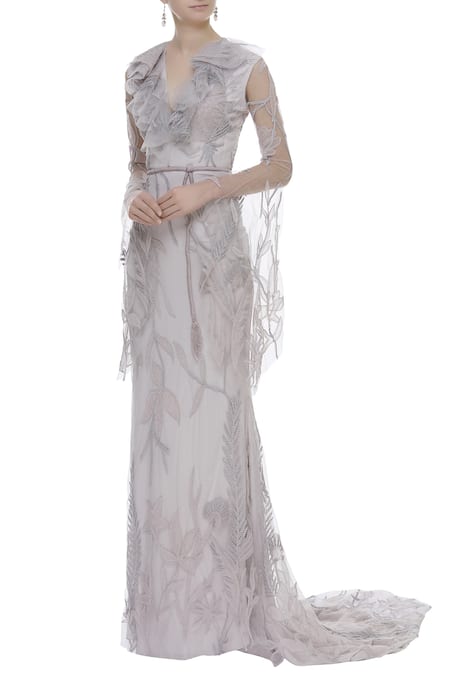 Karleo Embroidered Trail Gown 