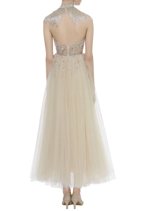 Karleo Embroidered Gown with Cape 