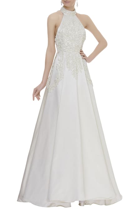 Karleo Embroidered Halter Gown 