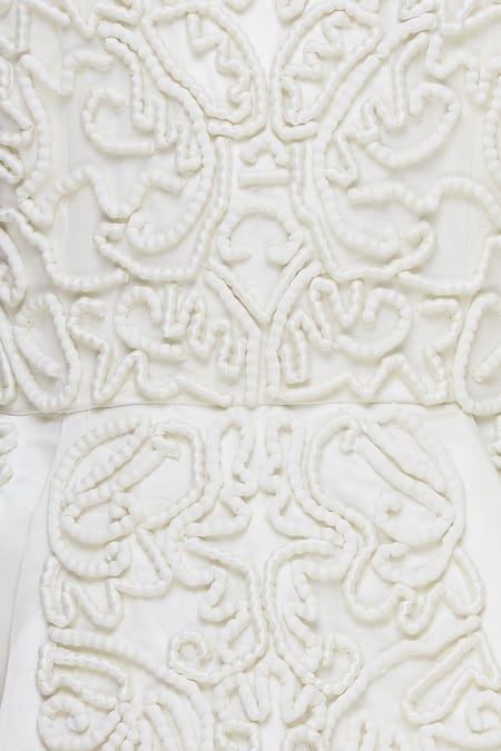 Karleo_White Embroidered Halter Gown_at_Aza_Fashions