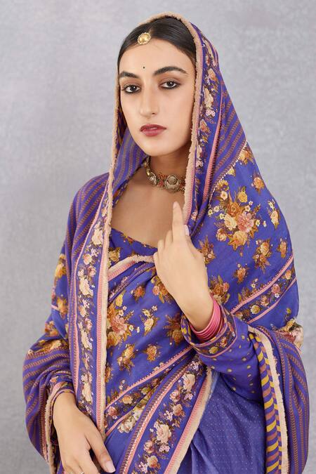 Dark Jamun Purple Woven Banarasi Saree – MySilkLove