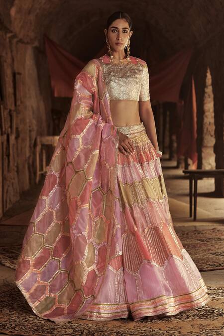 Itrh_Multi Color Lampi Embroidered Lehenga Set_Online_at_Aza_Fashions