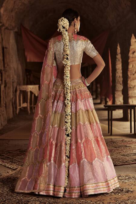 Shop_Itrh_Multi Color Lampi Embroidered Lehenga Set_at_Aza_Fashions