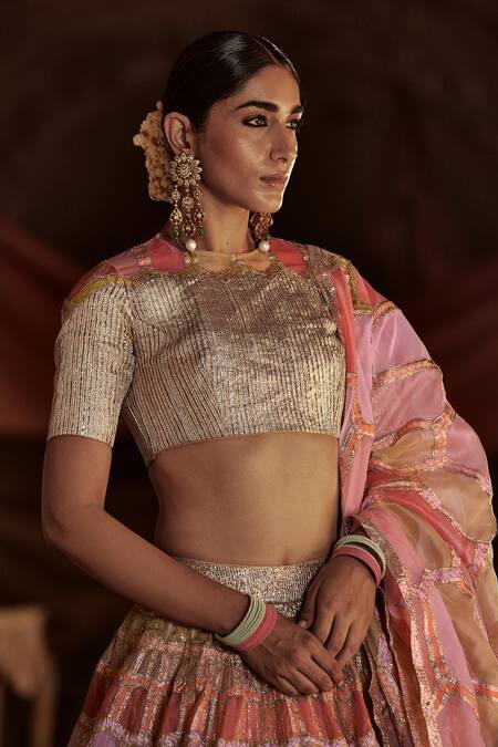 Itrh_Multi Color Lampi Embroidered Lehenga Set_at_Aza_Fashions