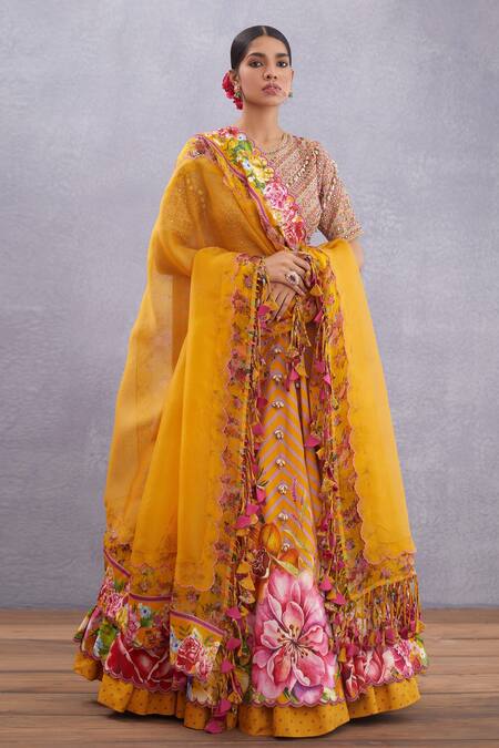 Torani_Yellow Blouse Pure Cotton Silk Lehenga Thin Sunehra Saadat Bridal Set _Online_at_Aza_Fashions