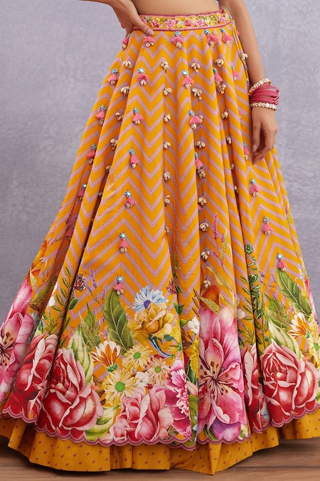 Shop_Torani_Yellow Blouse Pure Cotton Silk Lehenga Thin Sunehra Saadat Bridal Set _Online_at_Aza_Fashions