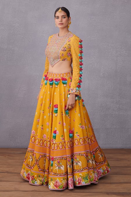 Torani Yellow Blouse Pure Cotton Silk, Cancan Dupatta Sunehra Aoruni Bridal Set Online at Aza Fashions Torani_Yellow Blouse Pure Cotton Silk, Cancan Dupatta Sunehra Aoruni Bridal Set _Online_at_Aza_Fashions