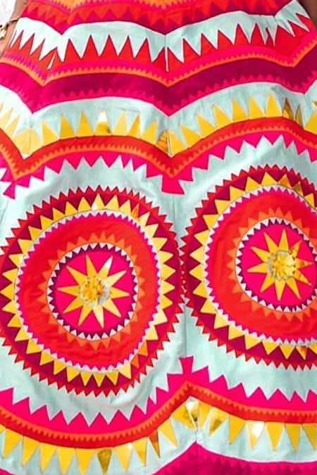 Xoxo Apurva Blue Silk Chanderi Sweetheart Neck Embroidered Lehenga Set Online at Aza Fashions Xoxo Apurva_Blue Silk Chanderi Sweetheart Neck Embroidered Lehenga Set _Online_at_Aza_Fashions