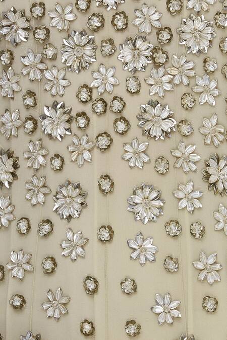 Shop Manish Malhotra Beige Crepe Embroidered Anarkali Set Online at Aza Fashions Shop_Manish Malhotra_Beige Crepe Embroidered Anarkali Set_Online_at_Aza_Fashions