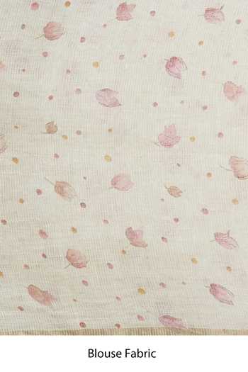 Nadiya Paar_White Linen Printed Saree_at_Aza_Fashions