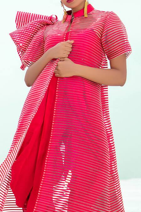 Buy Xoxo Apurva Pink Jumpsuit Silk Chanderi Jacket Tulle Jacket Dhoti With Online at Aza Fashions Buy_Xoxo Apurva_Pink Jumpsuit Silk Chanderi Jacket Tulle Jacket Dhoti With _Online_at_Aza_Fashions