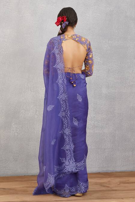 Shop_Torani_Purple Cotton Silk Round Jamuni Yuvani Blouse_Online_at_Aza_Fashions