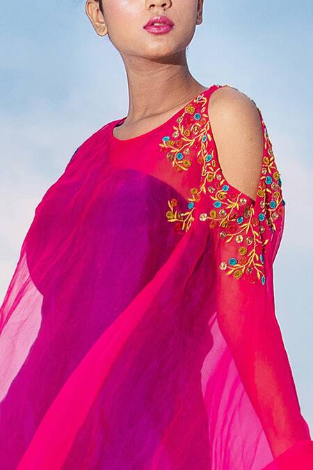 Xoxo Apurva Blue Jumpsuit Silk Chanderi Cape Organza Round With Online at Aza Fashions Xoxo Apurva_Blue Jumpsuit Silk Chanderi Cape Organza Round With _Online_at_Aza_Fashions