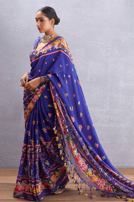 Buy_Torani_Purple Crepe , Kota Doria, Pure Cotton Jamuni Mahnoor Saree _Online_at_Aza_Fashions