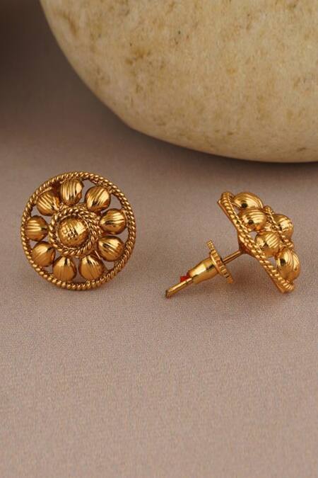 Buy SMARS JEWELRY Gold Plated Carved Necklace Set Online at Aza Fashions Buy_SMARS JEWELRY_Gold Plated Carved Necklace Set_Online_at_Aza_Fashions