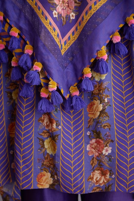 Shop_Torani_Purple Tassels Jamuni Mahnoor Scarf _Online_at_Aza_Fashions