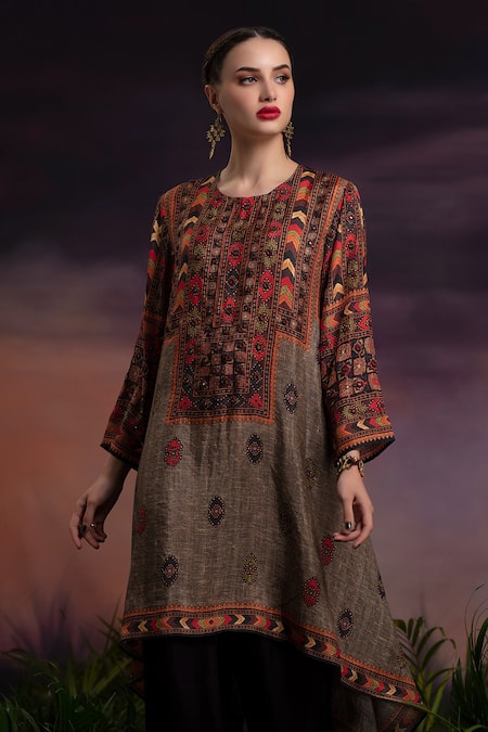 Rajdeep Ranawat Silk Draped Tunic 